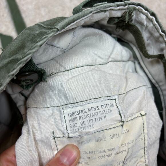 Vintage 60s OG 107 Wind Resistant Field Shell Trousers 30x31 Military Baggy - Picture 5 of 14